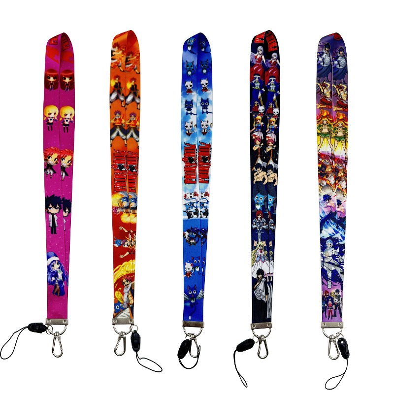 Lanyard Badge Holder - 5個入り フェアリーテイル アニメ周辺グッズ キーホルダー付きネックストラップ IDバッジホルダー 動物柄