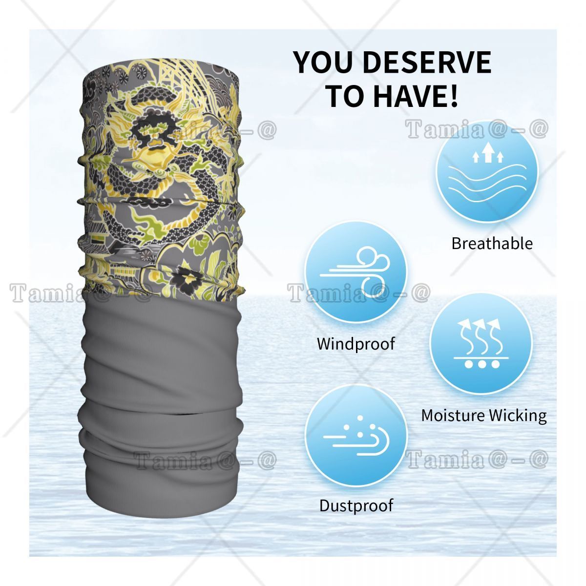 カスタムアンティークチャイニーズスタイルインペリアルドラゴン - Neck Warmer Tube のレビューと価格
