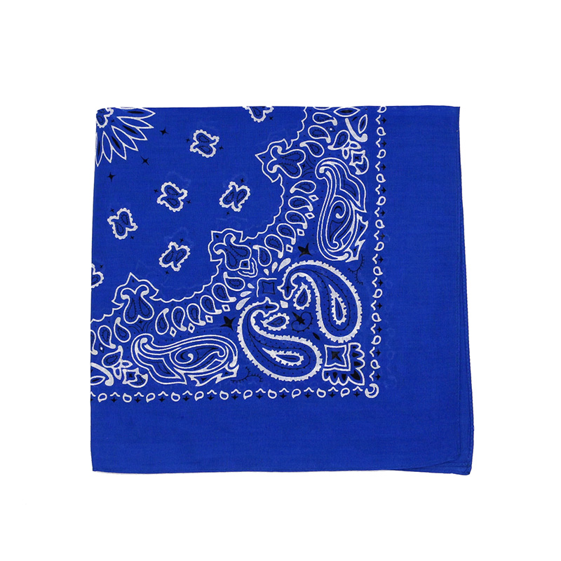 ヒップホップ男性バンダナスカーフプリントペイズリーブルーグリ - Handkerchief Cotton Men のレビューと価格