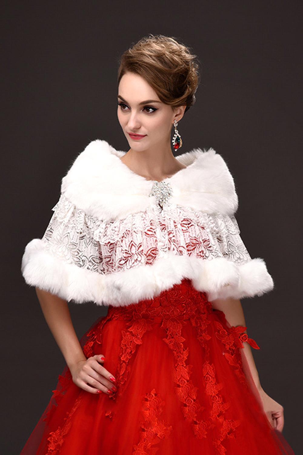 女性用フェイクファースカーフ,ウェディングスカーフ,イブニン - Stole Wedding Shawl のレビューと価格