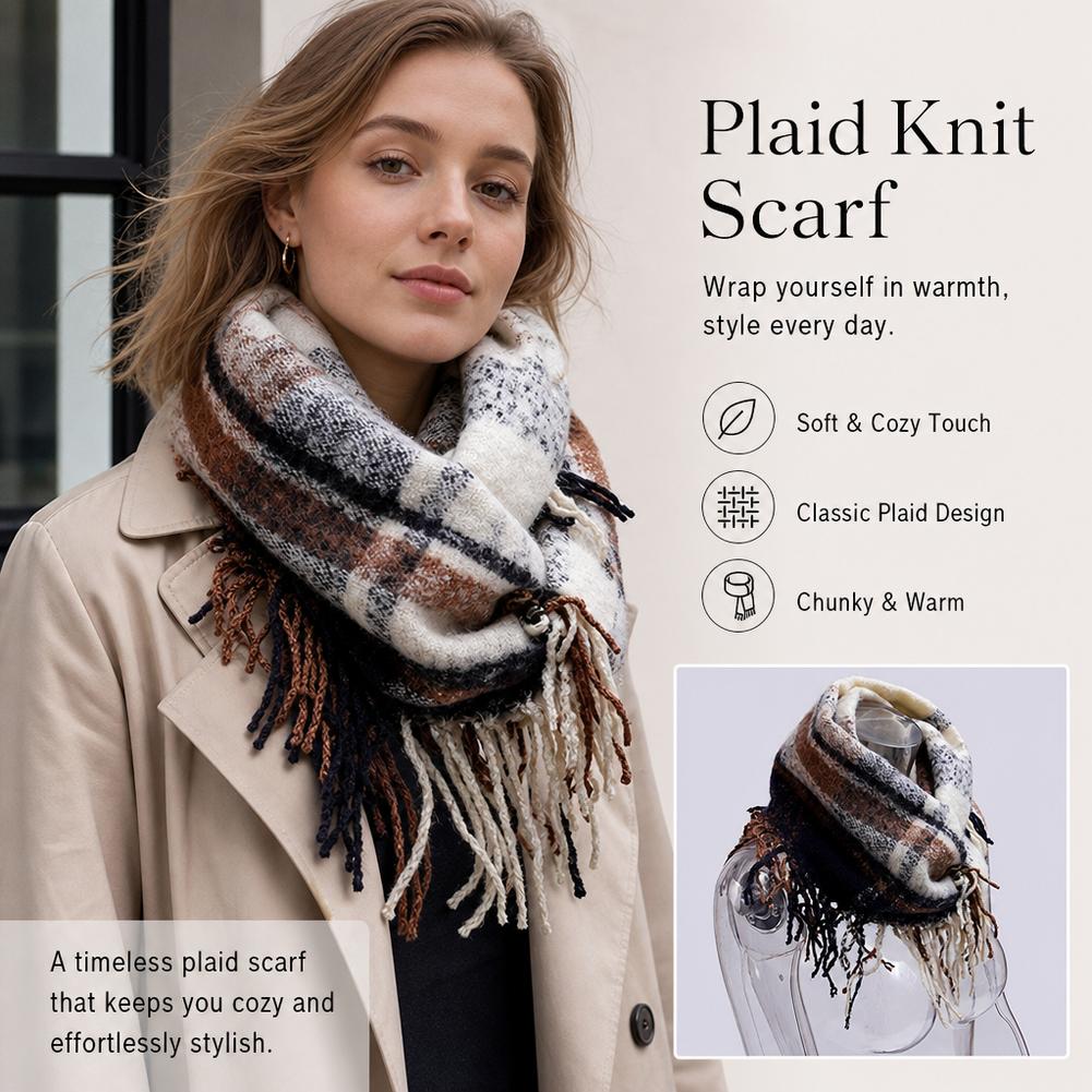 厚手のスカーフ ソフトタッセルショール パシュミナ チェック - Pashmina Wrap Large のレビューと価格