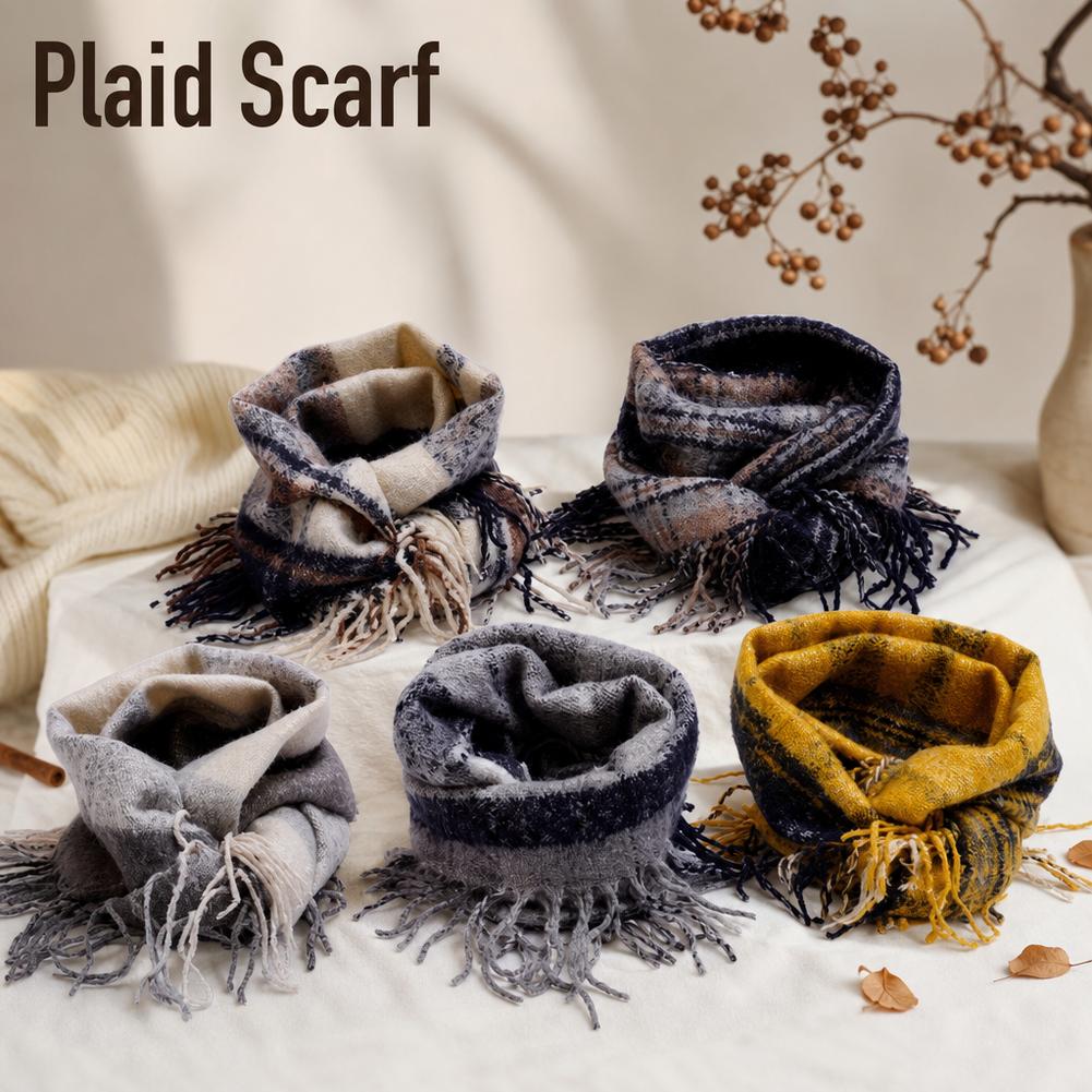 厚手のスカーフ ソフトタッセルショール パシュミナ チェック - Pashmina Wrap Large のレビューと価格