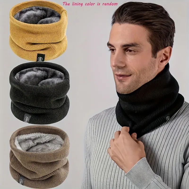 暖かいニットスカーフ、厚手のプラッシュ素材、防風、冬用ネック - Neck Warmer Tube のレビューと価格