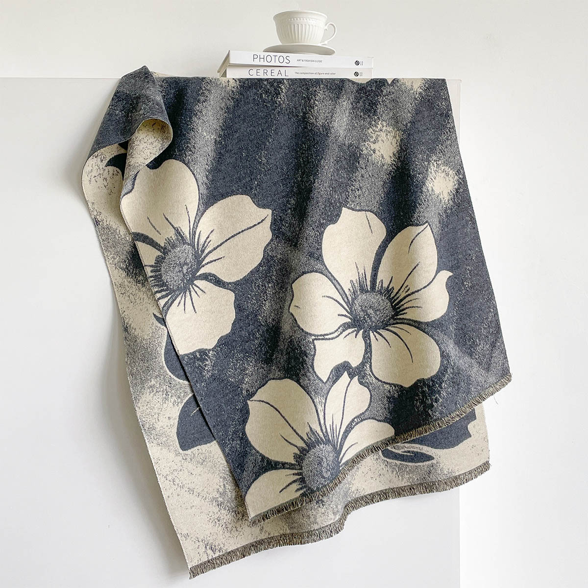 女性用イミテーションカシミヤスカーフ フリンジ付き 厚手 暖 - Pashmina Wrap Large のレビューと価格