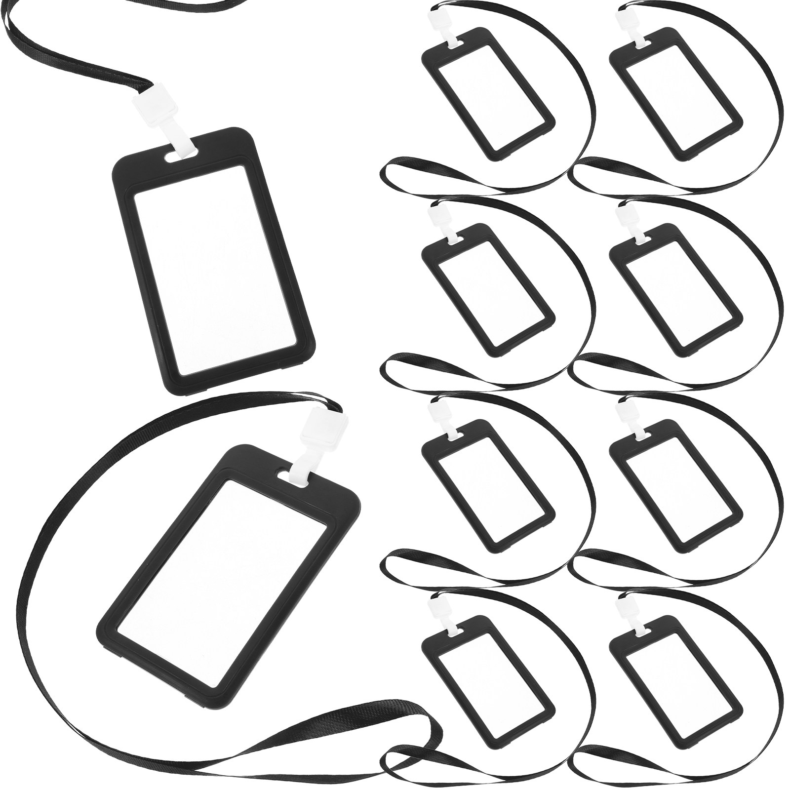 10個入りワークバッジカードホルダー、丈夫で再利用可能なネッ - Lanyard Badge Holder のレビューと価格